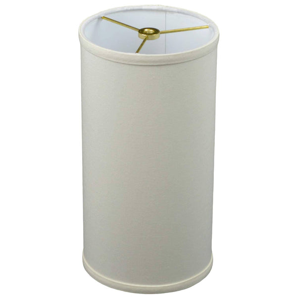 FenchelShades.com 6" Top Diameter x 6" Bottom Diameter 12" Height Fabric Drum Lampshade Spider Attachment Brass Hardware (Linen Cream)