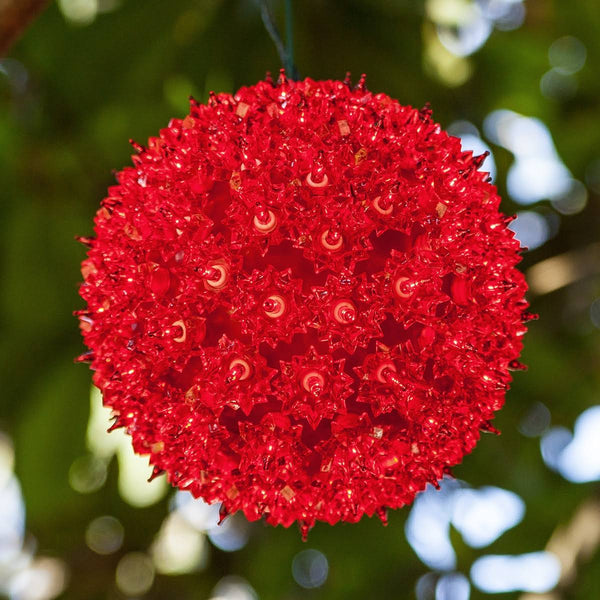 Wintergreen Lighting 6" Red Starlight Sphere, 50 Lights